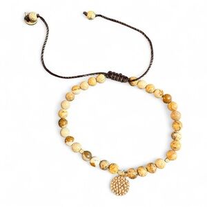 Marlyn Schiff Elegant Beaded Bracelet with Gold Charm NWOT